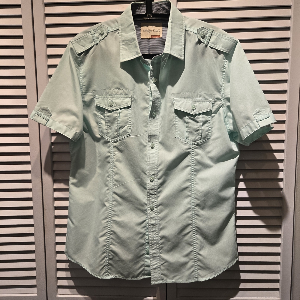 Light Green Short Sleeve Men's Shirt